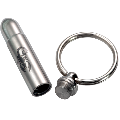Stainless Steel Bullet With Scorpion Cremation Keychain-Jewelry-New Memorials-Afterlife Essentials