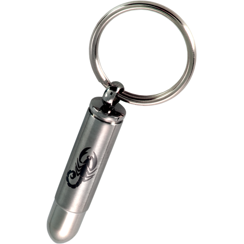 Stainless Steel Bullet With Scorpion Cremation Keychain-Jewelry-New Memorials-Afterlife Essentials