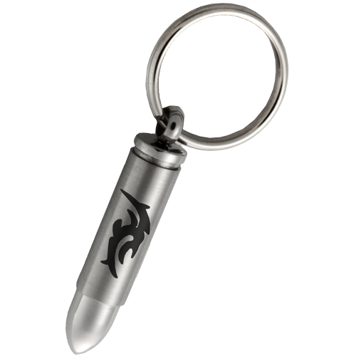 Stainless Steel Bullet With Tribal Design Cremation Keychain-Jewelry-New Memorials-Afterlife Essentials