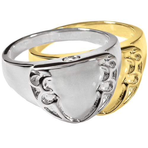 Pet Cremation Jewelry Engravable Shield Ring-Jewelry-New Memorials-Afterlife Essentials