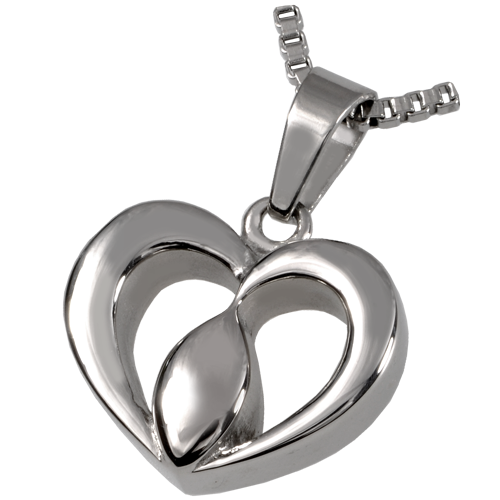 Stainless Steel Center Of The Heart Pendant Cremation Jewelry-Jewelry-New Memorials-Afterlife Essentials