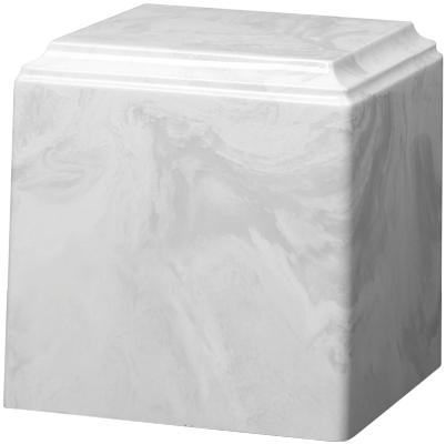Cube Cultured Marble Adult 280 cu in Cremation Urn-Cremation Urns-Bogati-White-Afterlife Essentials