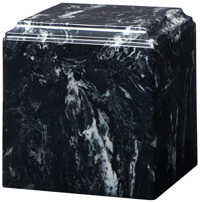 Cube Cultured Marble Adult 280 cu in Cremation Urn-Cremation Urns-Bogati-Black-Afterlife Essentials
