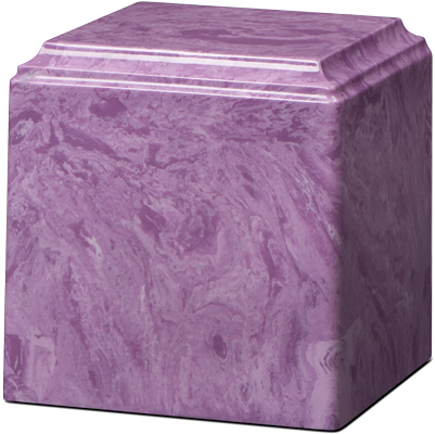 Cube Cultured Marble Adult 280 cu in Cremation Urn-Cremation Urns-Bogati-Purple-Afterlife Essentials