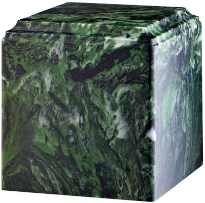 Cube Cultured Marble Adult 280 cu in Cremation Urn-Cremation Urns-Bogati-Green-Afterlife Essentials
