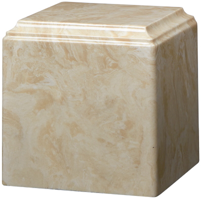 Cube Cultured Marble Adult 280 cu in Cremation Urn-Cremation Urns-Bogati-Cream-Afterlife Essentials