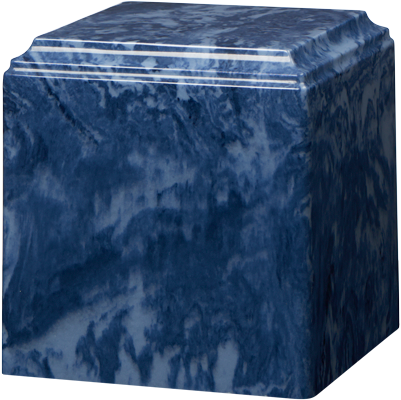 Cube Cultured Marble Adult 280 cu in Cremation Urn-Cremation Urns-Bogati-Navy Blue-Afterlife Essentials