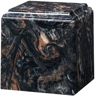 Cube Cultured Marble Adult 280 cu in Cremation Urn-Cremation Urns-Bogati-Mission Black-Afterlife Essentials