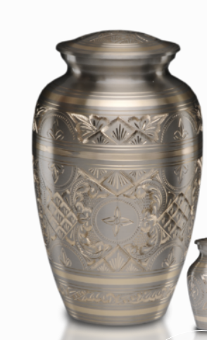 Platinum & Golden Brass Adult 200 cu in Cremation Urn-Cremation Urns-Bogati-Afterlife Essentials