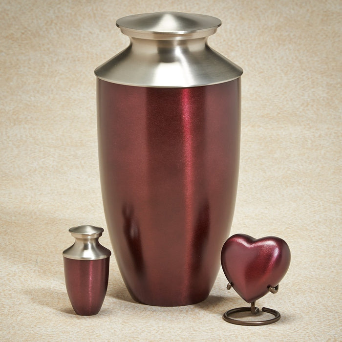Fall Meadows Series Berry Wine Brass 5 cu in Cremation Urn-Cremation Urns-Infinity Urns-Afterlife Essentials