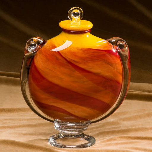 Hand-Blown Glass Fiery Sunset 202 cu in Cremation Urn-Cremation Urns-Infinity Urns-Afterlife Essentials