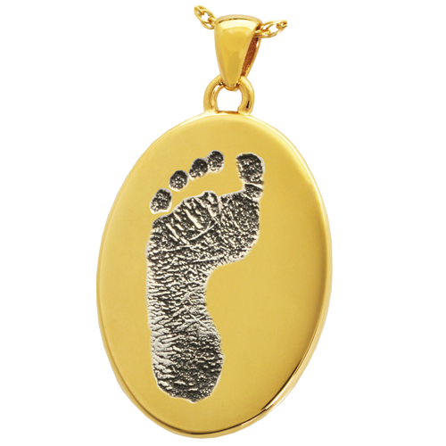 Oval Footprint Cremation Jewelry-Jewelry-New Memorials-Afterlife Essentials