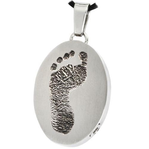 Oval Footprint Cremation Jewelry-Jewelry-New Memorials-Afterlife Essentials