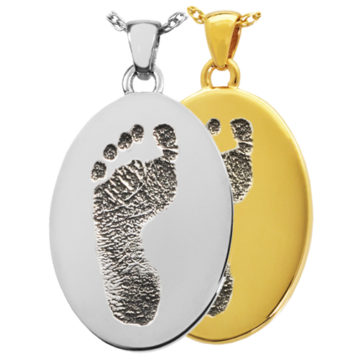 Oval Footprint Cremation Jewelry-Jewelry-New Memorials-Afterlife Essentials