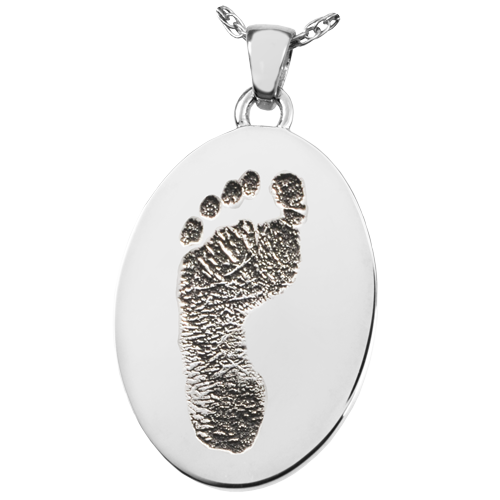 Oval Footprint Cremation Jewelry-Jewelry-New Memorials-Afterlife Essentials