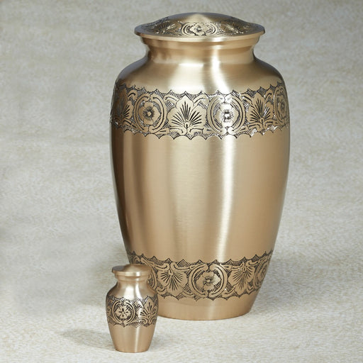 Golden Ribbon Aluminum 202 cu in Cremation Urn-Cremation Urns-Infinity Urns-Afterlife Essentials