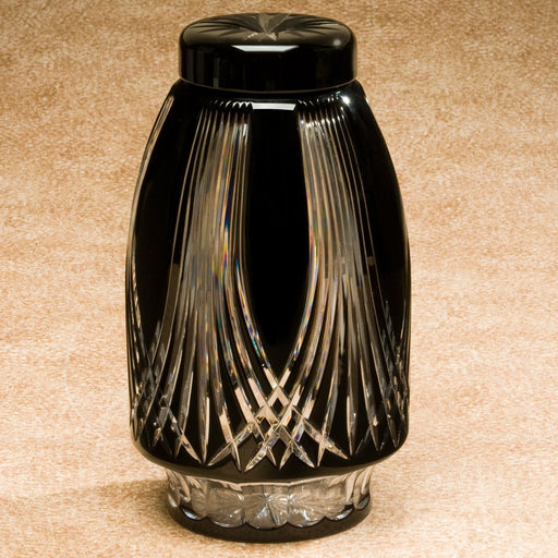 Hand-Blown Glass Gothic Black 200 cu in Cremation Urn-Cremation Urns-Infinity Urns-Afterlife Essentials