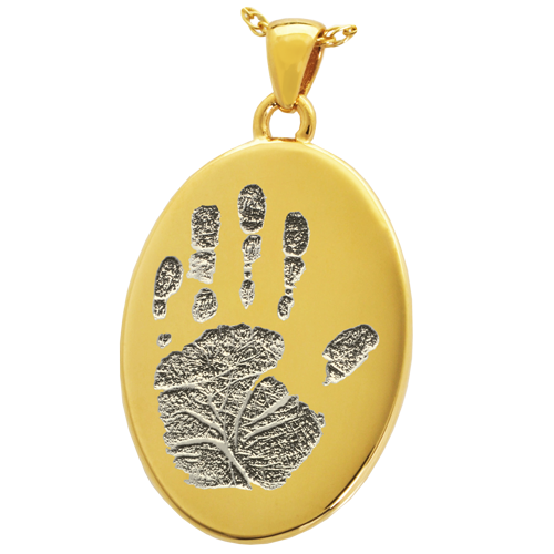 Oval Handprint Cremation Jewelry-Jewelry-New Memorials-Afterlife Essentials