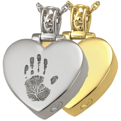 Heart Filigree Bail Handprint Pendant Cremation Jewelry-Jewelry-New Memorials-Afterlife Essentials