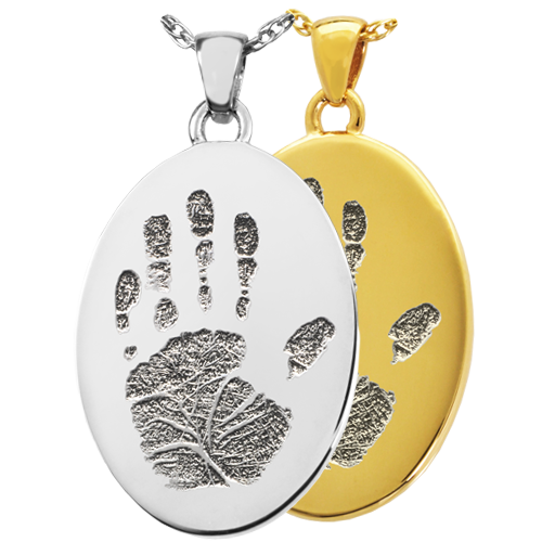 Oval Handprint Cremation Jewelry-Jewelry-New Memorials-Afterlife Essentials