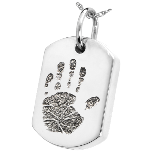 Dog Tag Handprint Cremation Jewelry-Jewelry-New Memorials-Afterlife Essentials