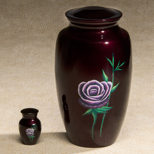 Single Rose Series Red Hand-Painted 3 cu in Cremation Urn-Cremation Urns-Infinity Urns-Afterlife Essentials