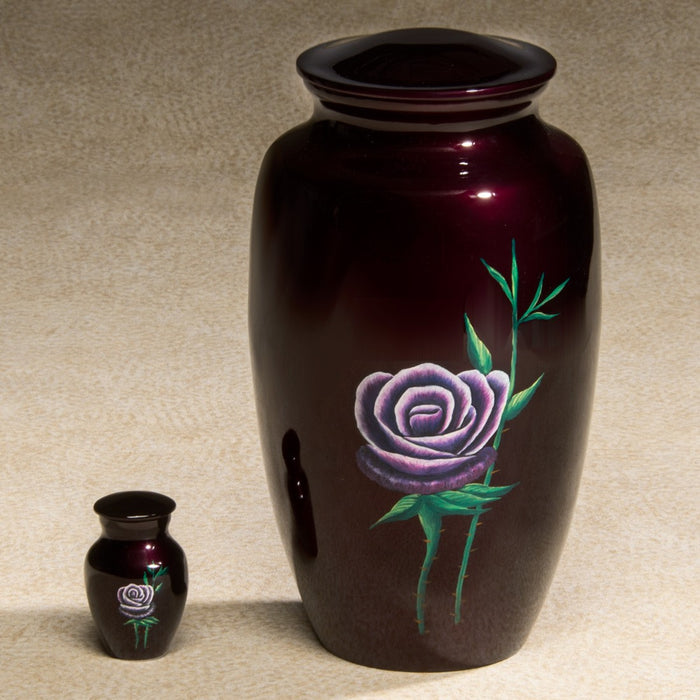 Single Rose Series Red Hand-Painted 200 cu in Cremation Urn-Cremation Urns-Infinity Urns-Afterlife Essentials