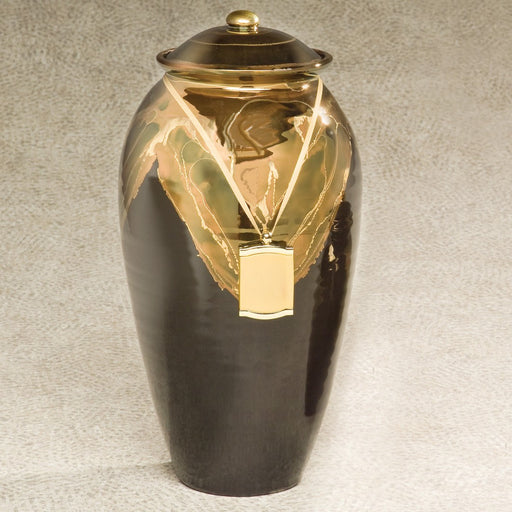 Inspiration Series Ebony Finish Ceramic 230 cu in Cremation Urn-Cremation Urns-Infinity Urns-Afterlife Essentials