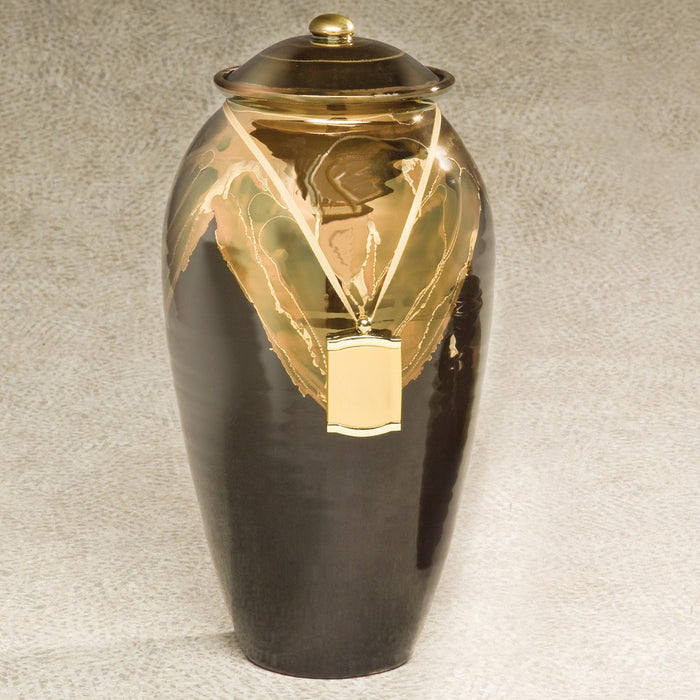 Inspiration Series Ebony Finish Ceramic 230 cu in Cremation Urn-Cremation Urns-Infinity Urns-Afterlife Essentials