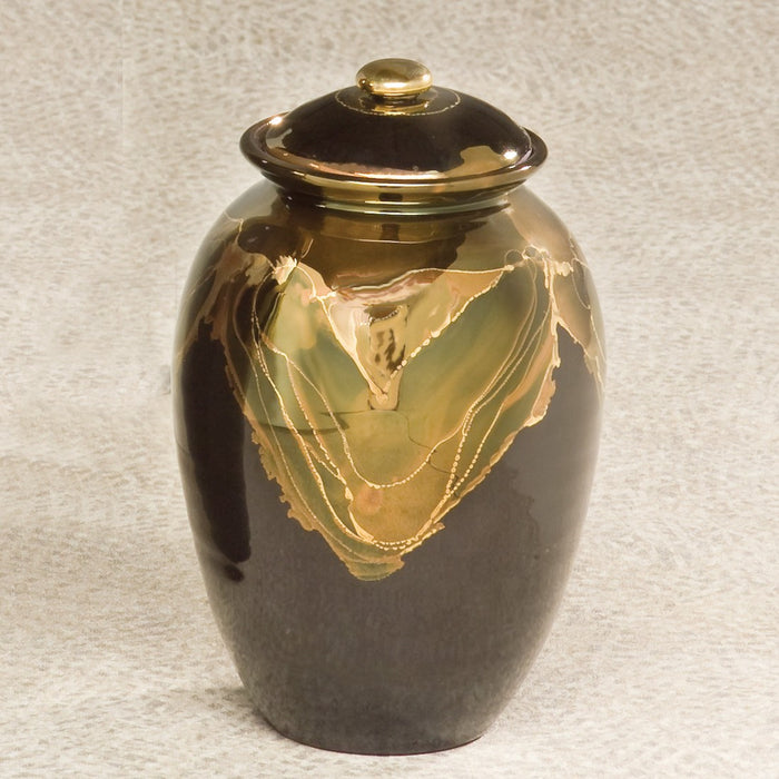 Inspiration Ebony Finish Ceramic Small 45 cu in Cremation Urn-Cremation Urns-Infinity Urns-Afterlife Essentials