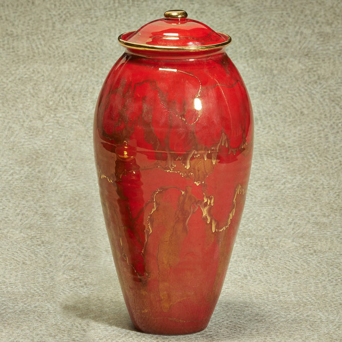 Inspiration Series Red Finish Ceramic XL 230 cu in Cremation Urn-Cremation Urns-Infinity Urns-Afterlife Essentials