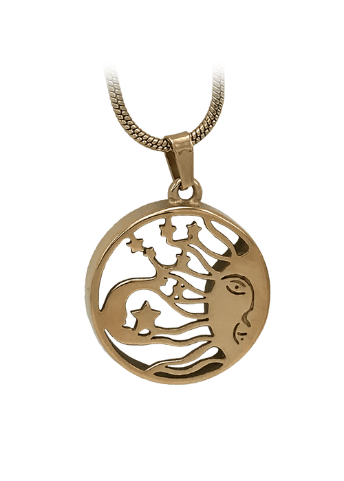 Sun and Moon Pendant with chain-Jewelry-Bogati-Rose Gold tone-Afterlife Essentials