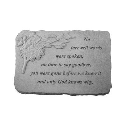 No farewell words… w/birds nest Memorial Gift-Memorial Stone-Kay Berry-Afterlife Essentials