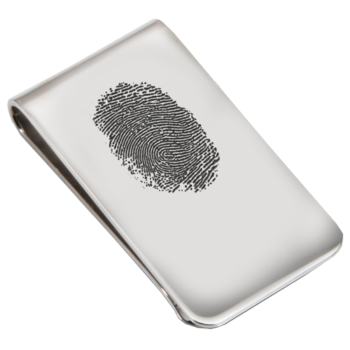 Sterling Silver Money Clip Fingerprint Fingerprint Memorial Jewelry-Jewelry-New Memorials-Organic Fingerprint-Afterlife Essentials