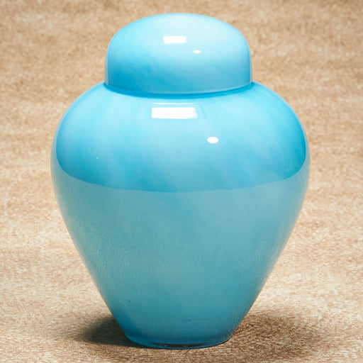 Hand-Blown Glass Moonlit Aqua 200 cu in Cremation Urn-Cremation Urns-Infinity Urns-Afterlife Essentials