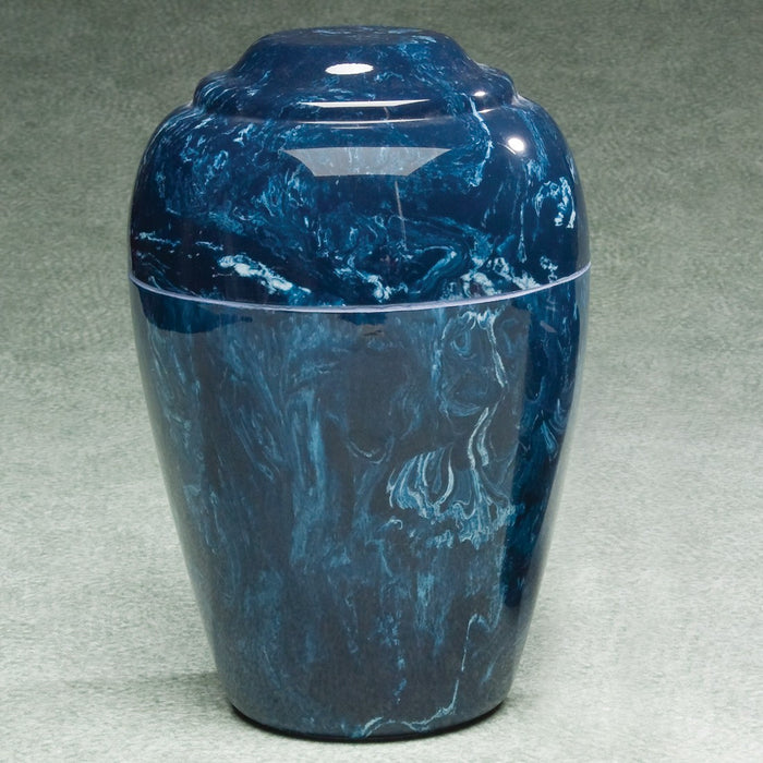 Eldridge Navy Simulated Marble 210 cu in Cremation Urn-Cremation Urns-Infinity Urns-Afterlife Essentials