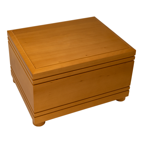 Oak Finish Grooved Horizontal Wood Urn 350 cu in Cremation Urn-Cremation Urns-New Memorials-Afterlife Essentials