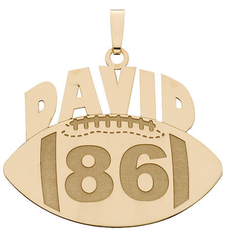 Custom Football Pendant w/ Name & Number Jewelry-Jewelry-Photograve-Afterlife Essentials