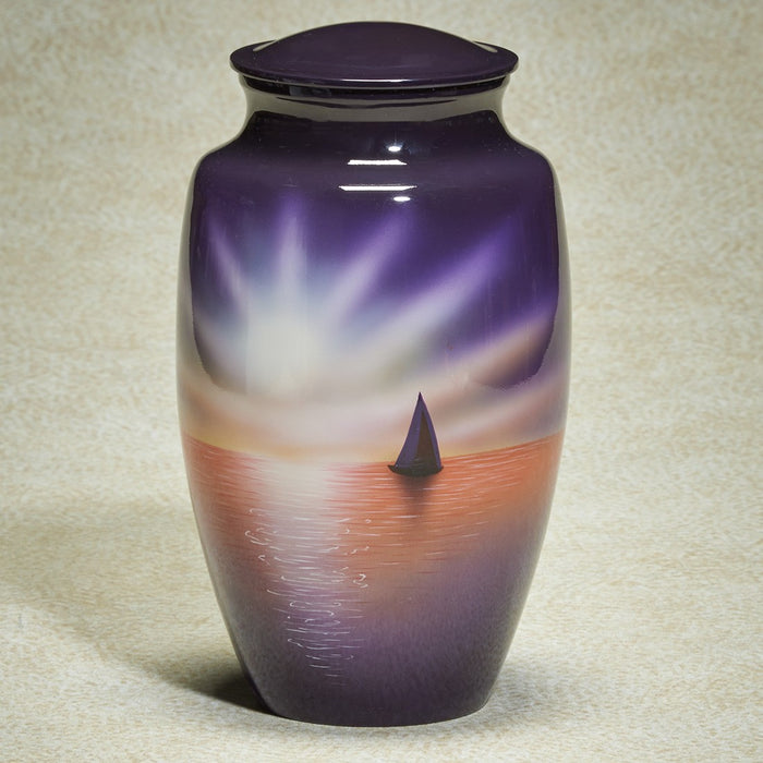 Sailboat Scene Hand-Painted Adult 200 cu in Cremation Urn-Cremation Urns-Infinity Urns-Afterlife Essentials