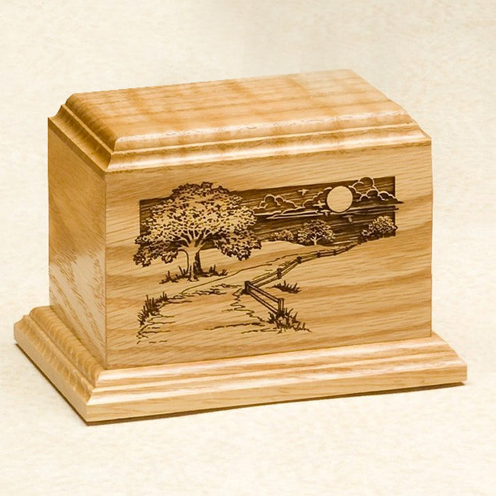 Pathway Home Series Oak Wood 15 cu in Cremation Urn-small-Cremation Urns-Infinity Urns-Afterlife Essentials
