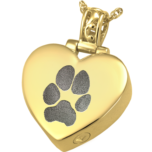 Heart Filigree Bail Actual Pawprint Pet Pendant Cremation Jewelry-Jewelry-New Memorials-Afterlife Essentials