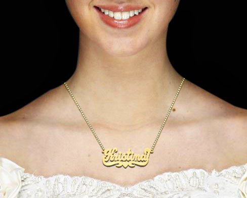 "Script" Style Horizontal Name Plate Jewelry-Jewelry-Photograve-Afterlife Essentials