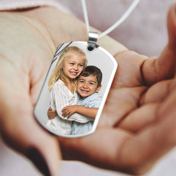Stainless Steel Photo Dog Tag Photo Pendant with Chain Jewelry-Jewelry-Photograve-Afterlife Essentials