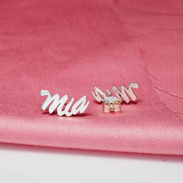 Pair Of Script Name Earrings Jewelry-Jewelry-Photograve-Afterlife Essentials