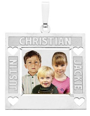 Large Square Shaped Pendant w/ 3 Names Jewelry-Jewelry-Photograve-Afterlife Essentials