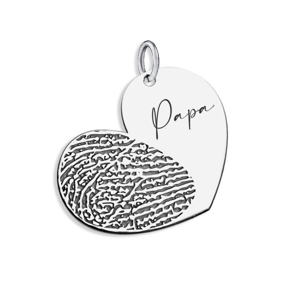 Personalized Fingerprint Dangle Heart Pendant w/ Name Jewelry-Jewelry-Photograve-Afterlife Essentials