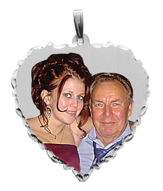 Small Scalloped Heart with Dia. Cut Edge Photo Pendant Jewelry-Jewelry-Photograve-Afterlife Essentials