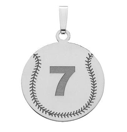 Custom Baseball Pendant w/ Number Jewelry-Jewelry-Photograve-Afterlife Essentials
