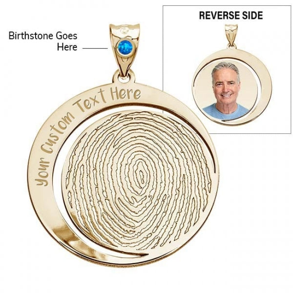 Custom Fingerprint Round Charm or Pendant Jewelry-Jewelry-Photograve-Afterlife Essentials