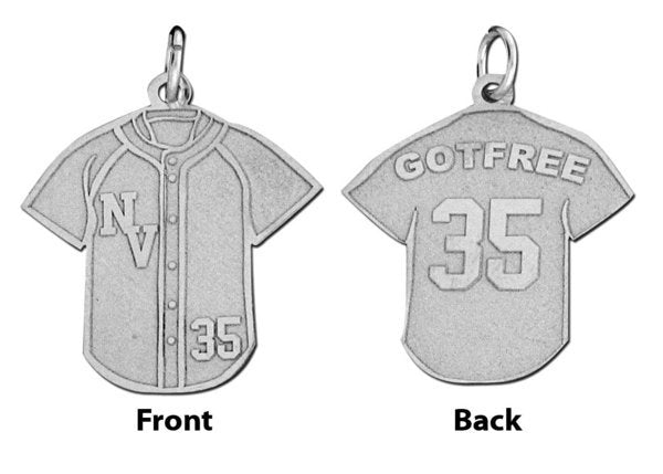 Baseball Jersey Pendant w/ Name & Number Jewelry-Jewelry-Photograve-Afterlife Essentials